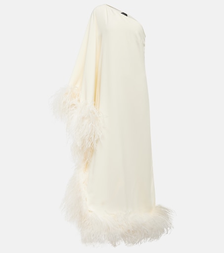 Ubud feather-trimmed gown