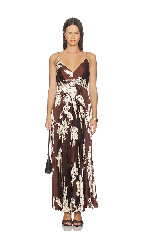 Pleated Floral Cami Maxi Dress