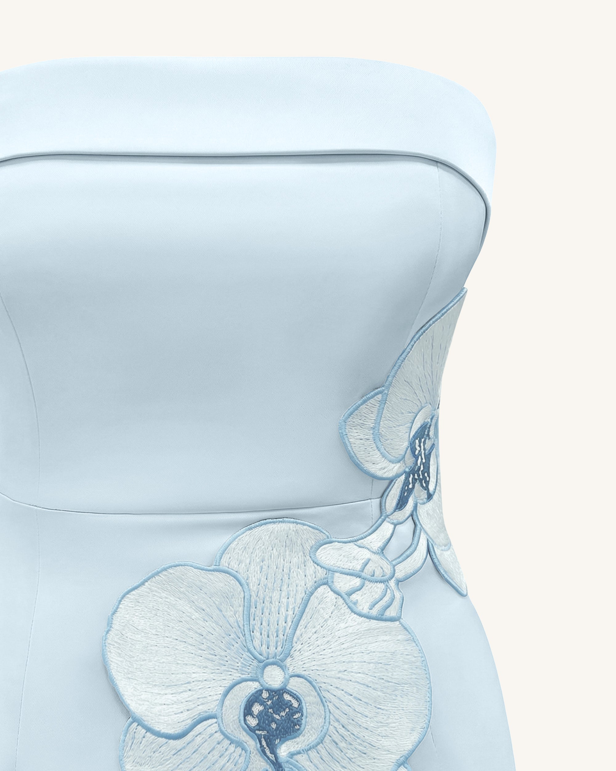 Orchid Embroidered Dress -Light Blue