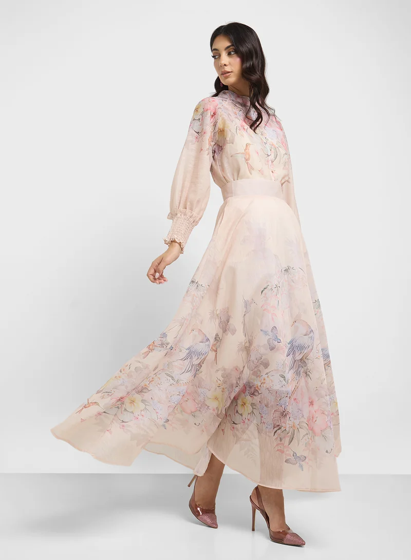 Khizana Floral Print Top & Skirt Set for Women | Best Price KSA