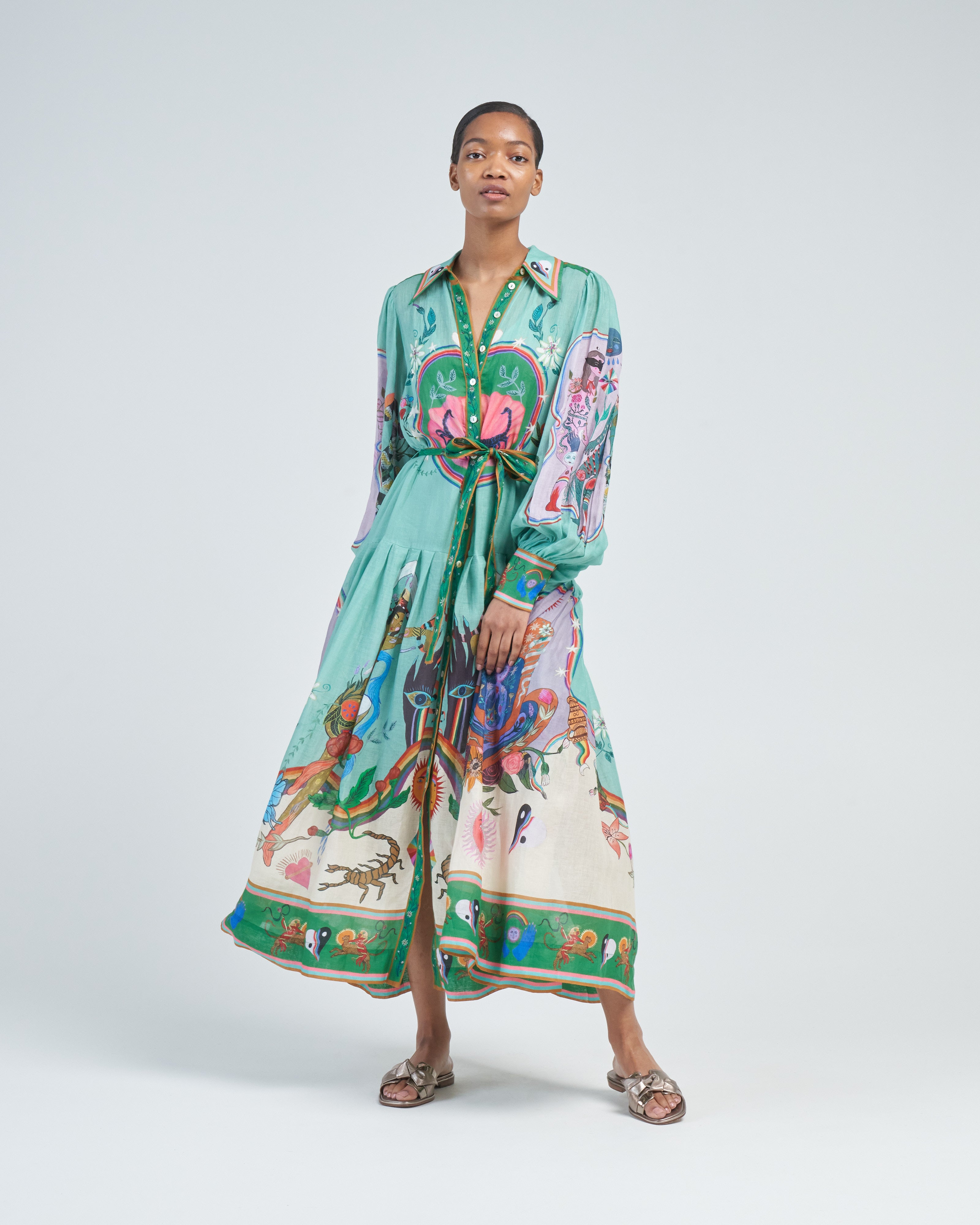 evergreen shirtdress