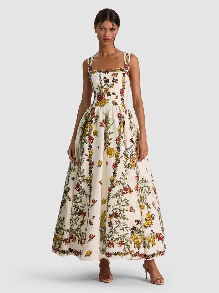 FIT AND FLARE MAXI DRESS