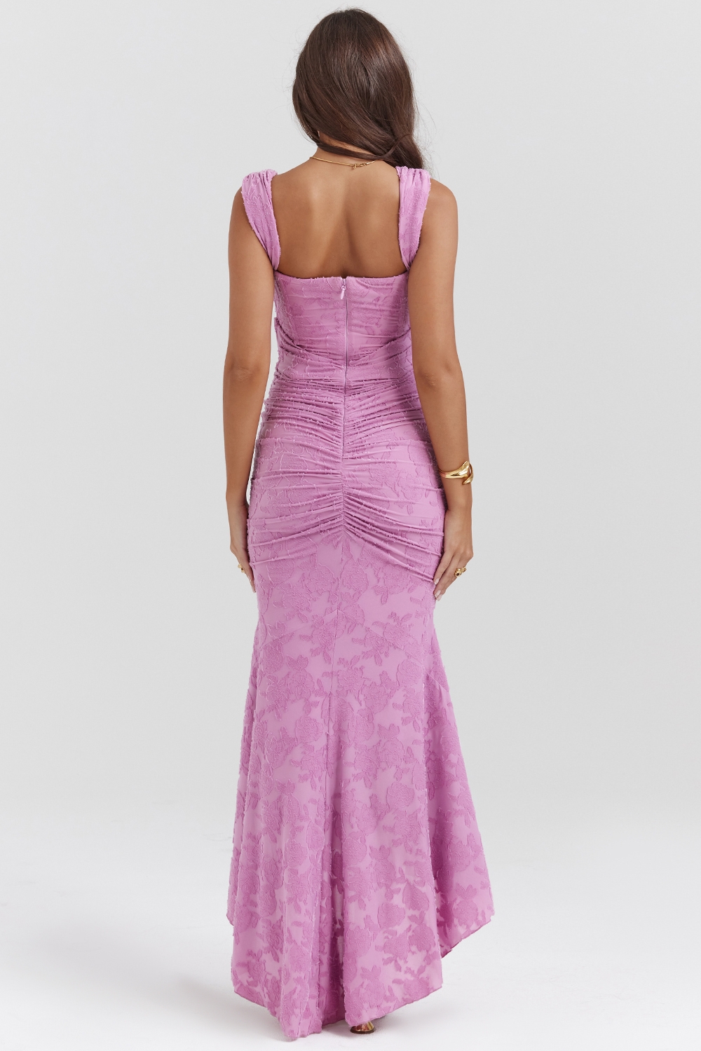 rose pink floral maxi dress
