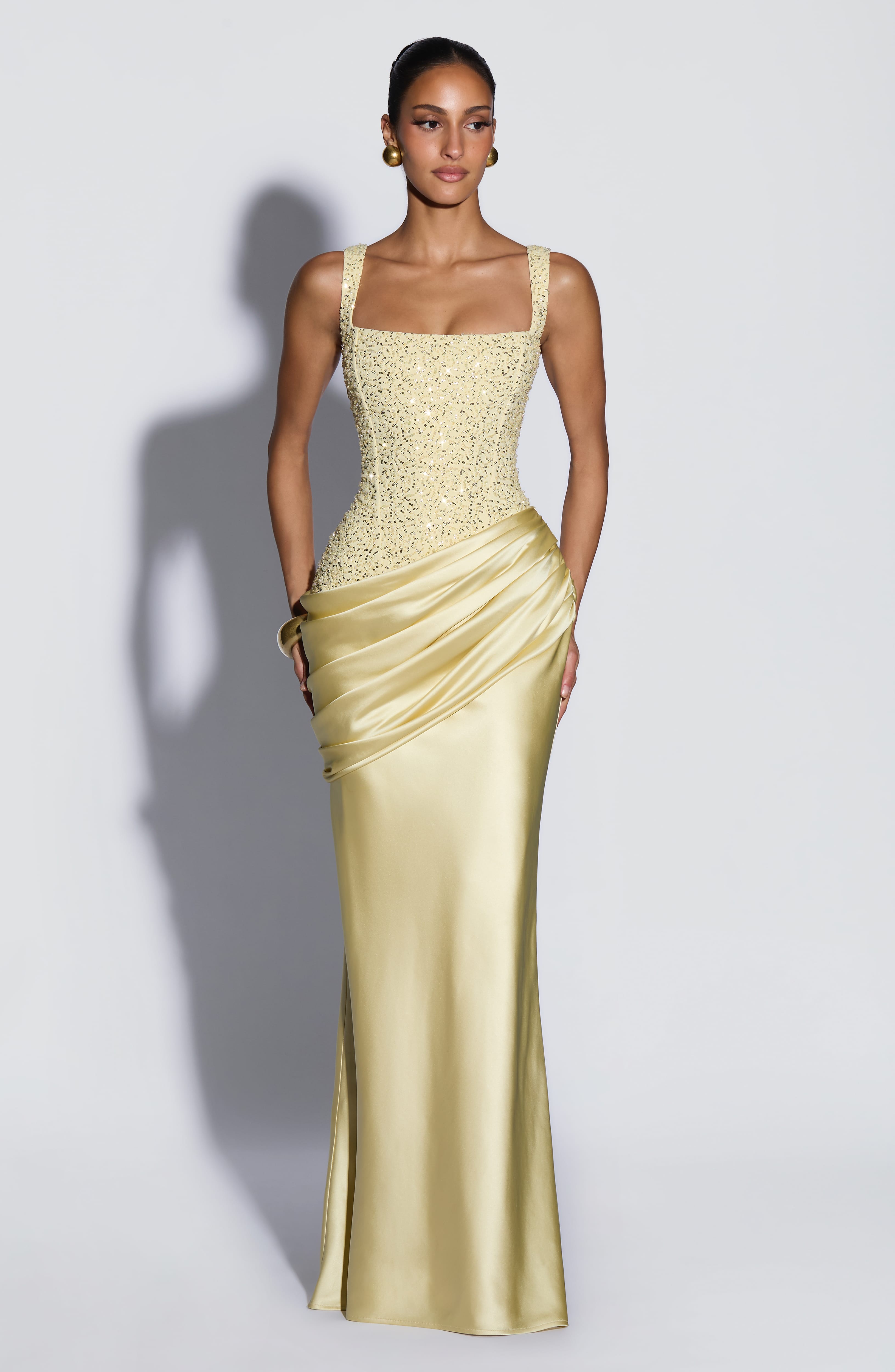 Alexandria Lemon Maxi Dress