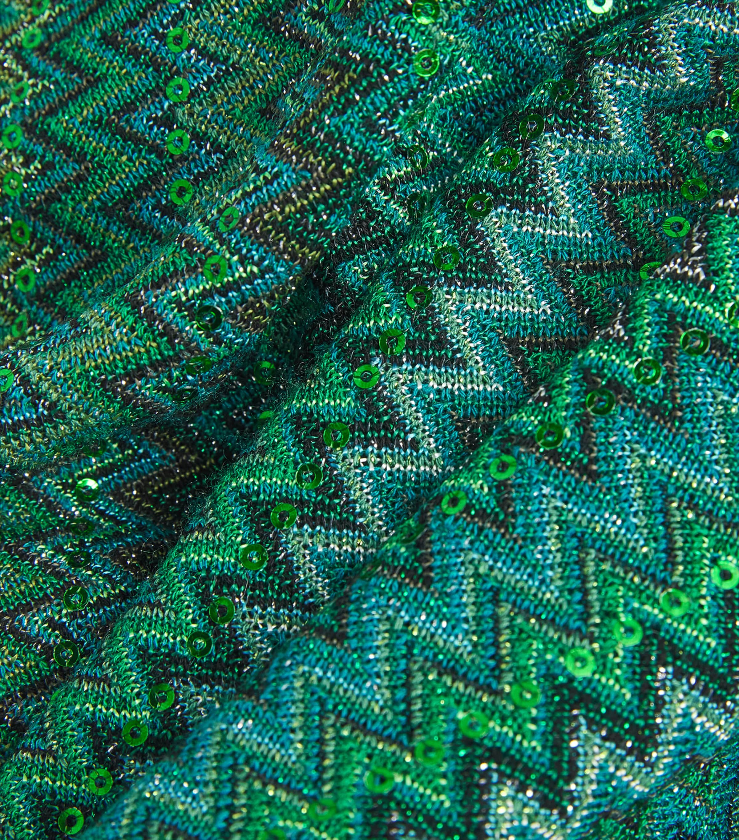 Green Zigzag Fringe Kaftan Maxi Dress