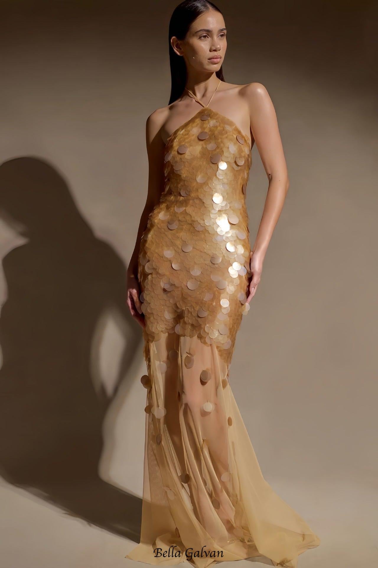 Embellished backless Maxi Dress