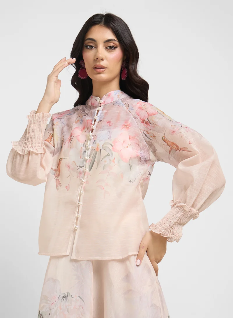 Khizana Floral Print Top & Skirt Set for Women | Best Price KSA
