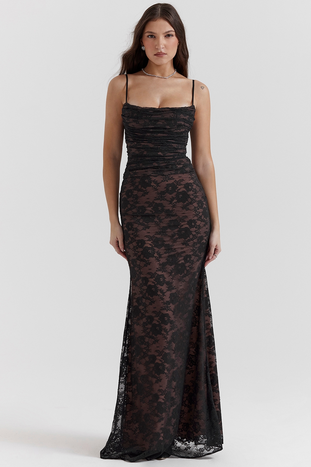 Artemis Black Lace Maxi Dress