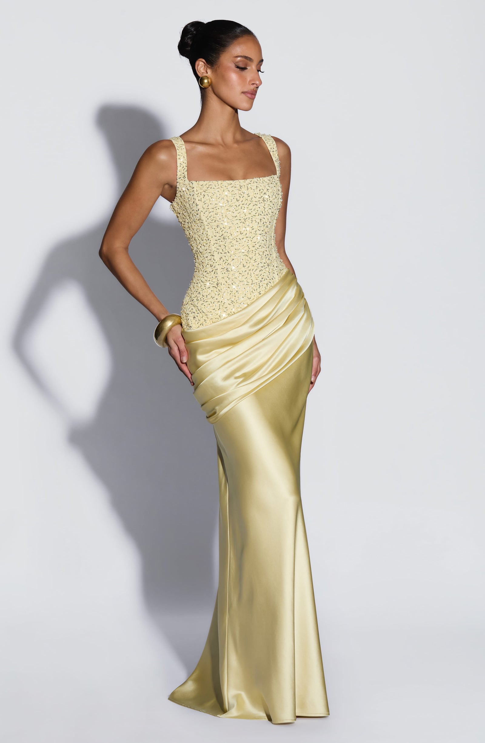 Alexandria Lemon Maxi Dress