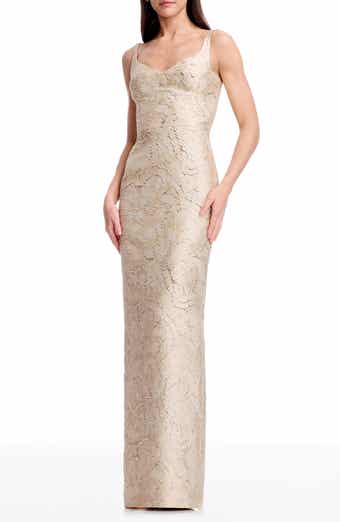 Goldie Sequin Butterfly Column Gown