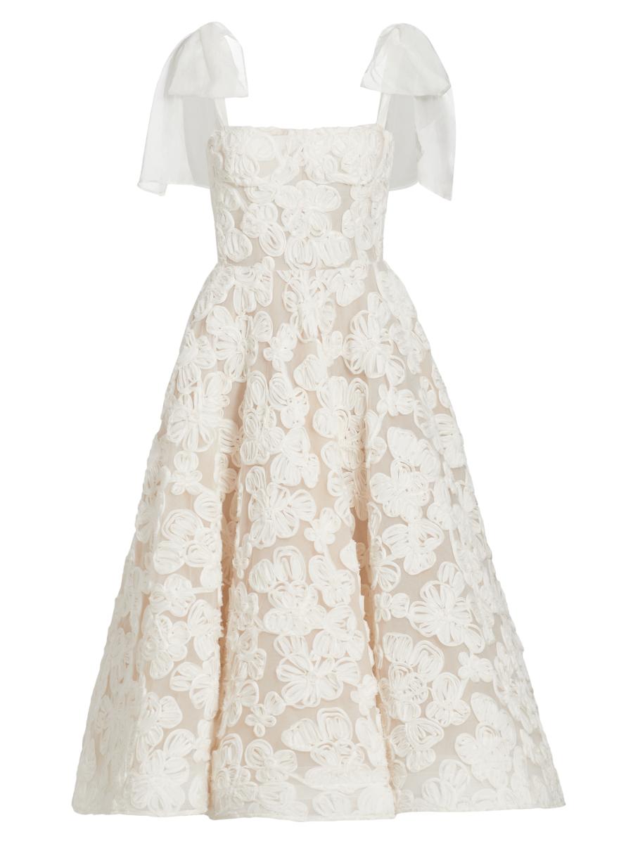 Sabrina Embroidered A-Line Midi-Dress