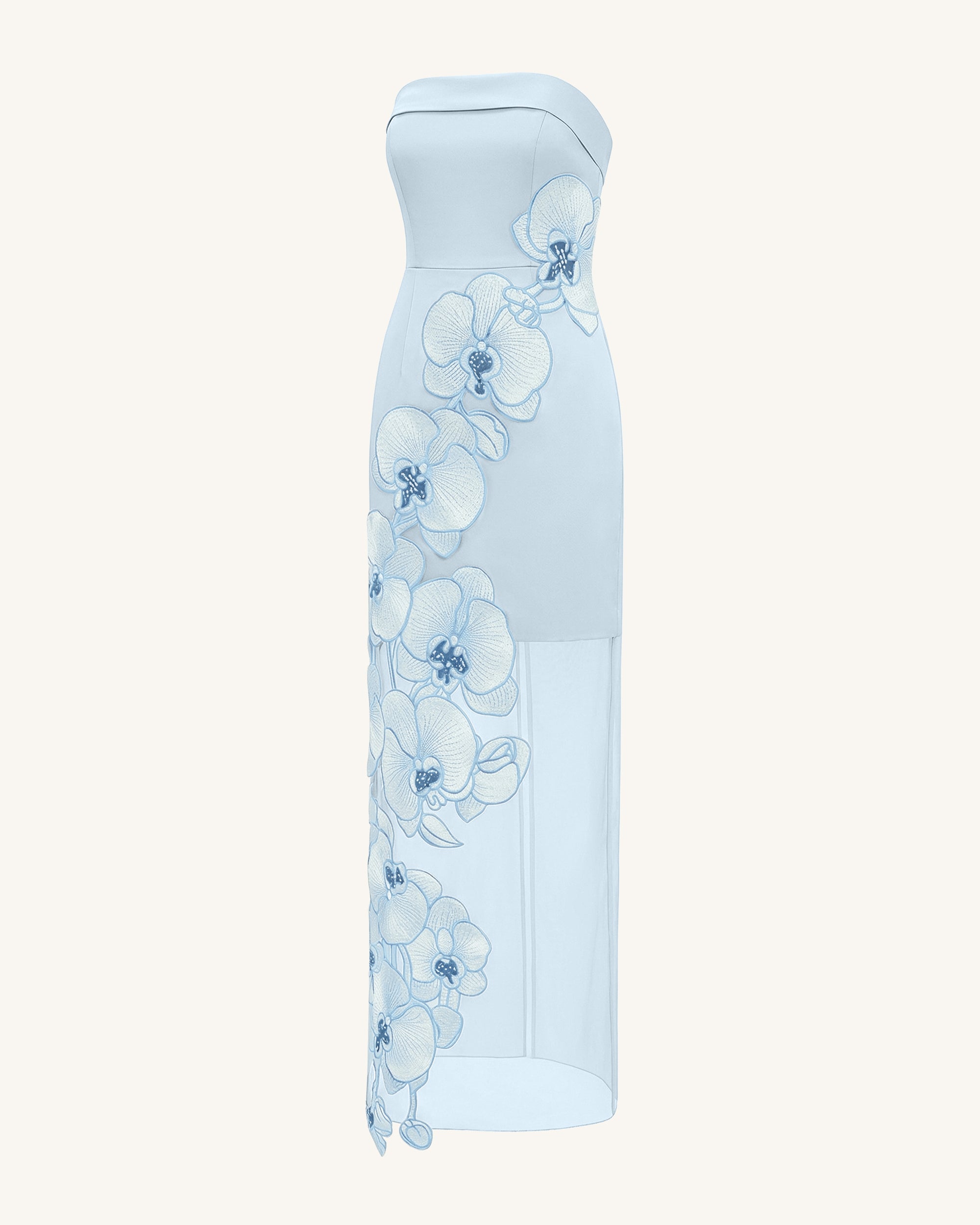 Orchid Embroidered Dress -Light Blue