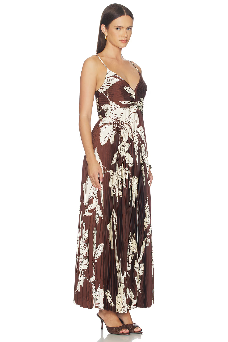 Pleated Floral Cami Maxi Dress