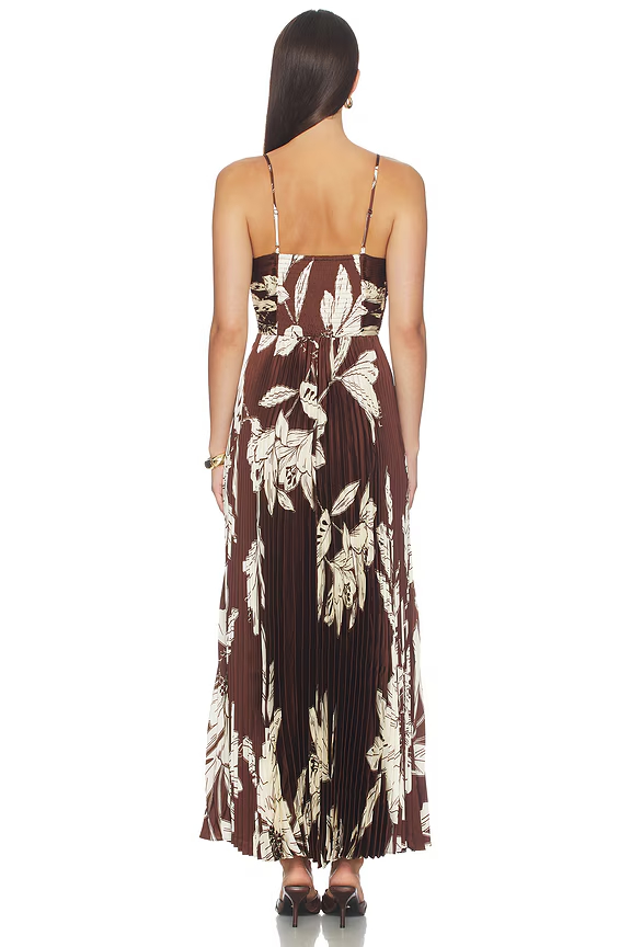 Pleated Floral Cami Maxi Dress