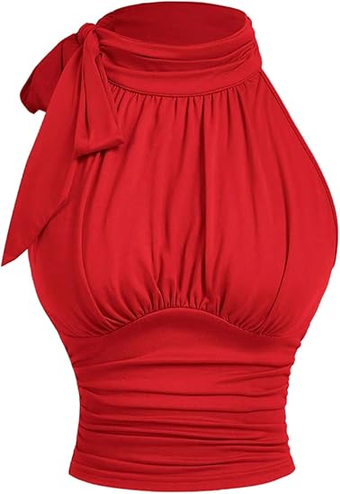 Women's Tie Neck Tank Tops