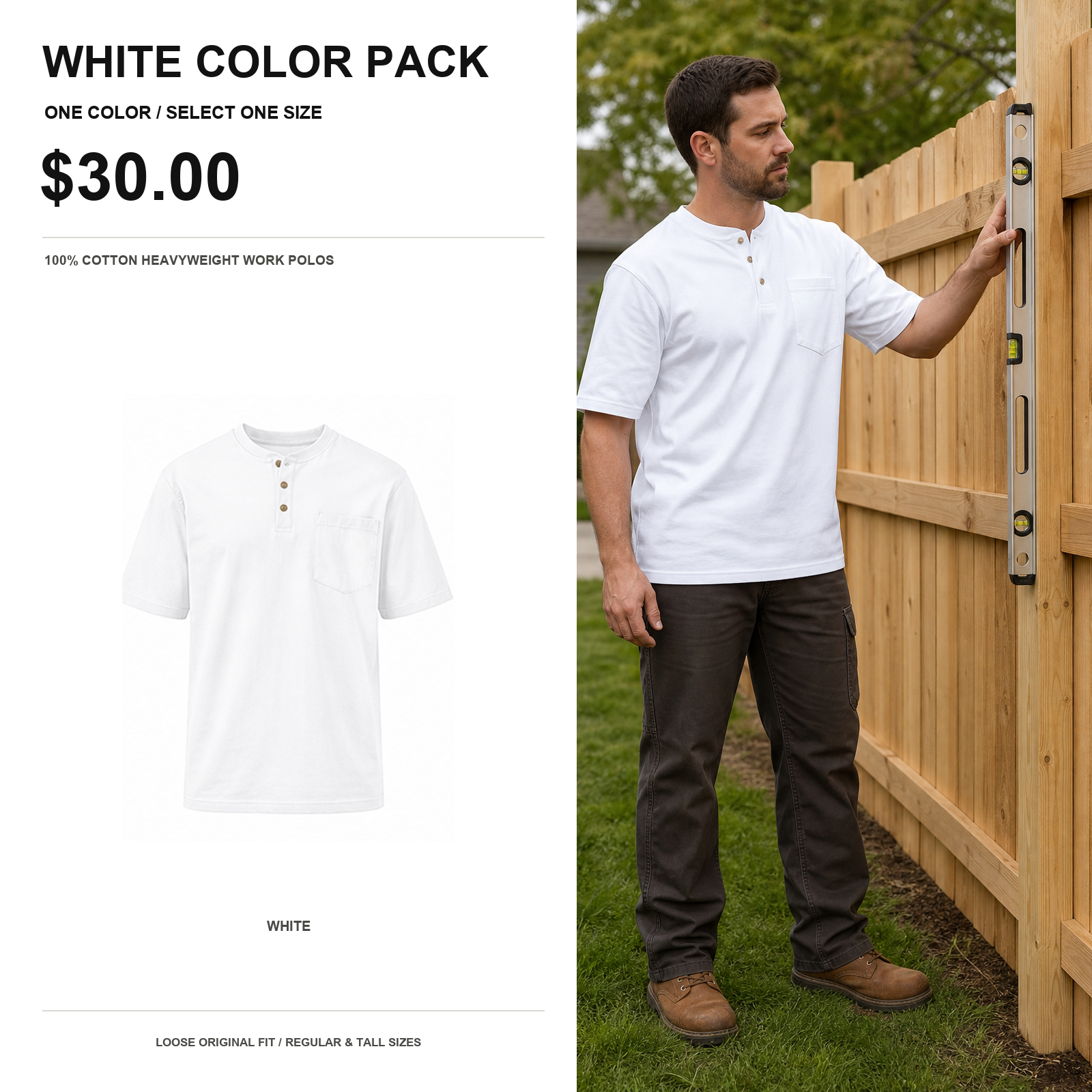 Men's Relaxed Heavyweight Pocket Polos - Extended Sizes
