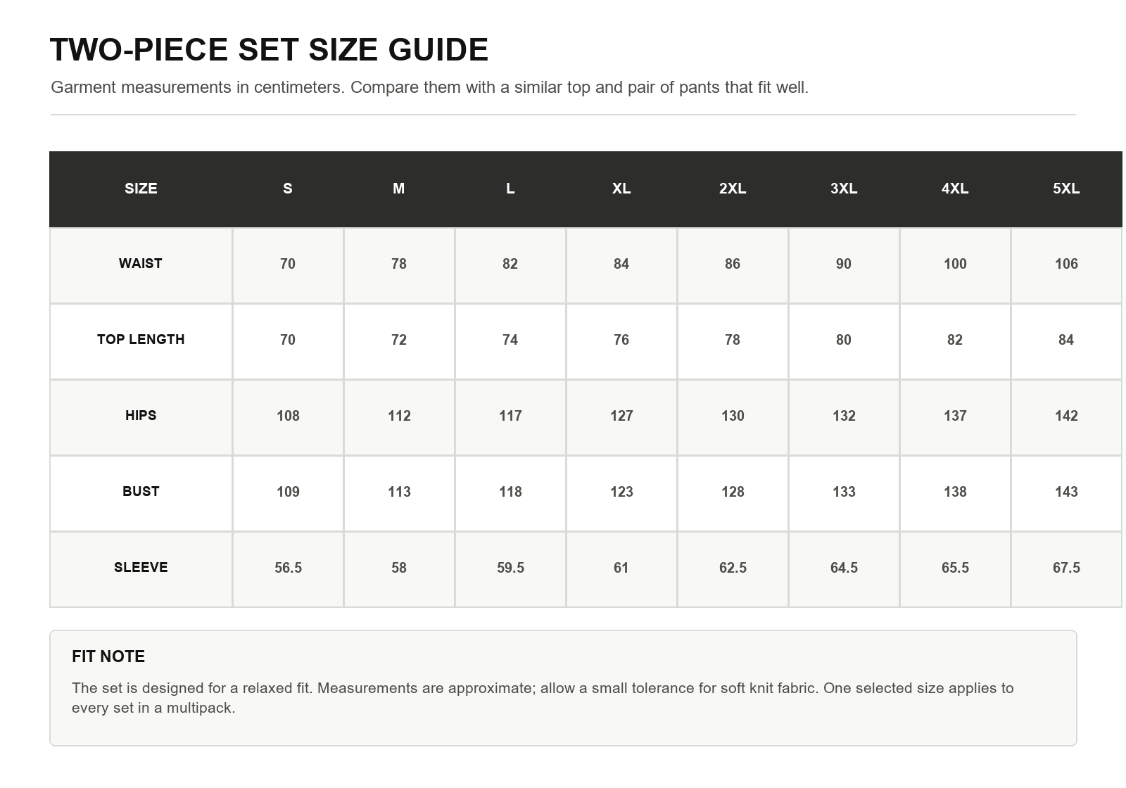 Men soft cotton hooded two-piece set size chart from S through 5XL in centimeters