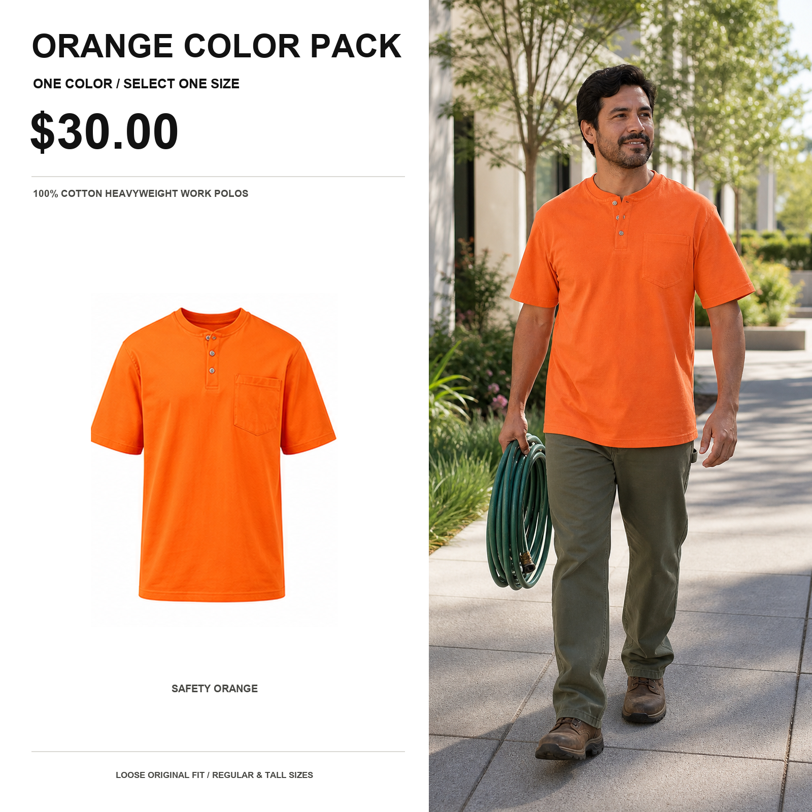 Men's Relaxed Heavyweight Pocket Polos - Extended Sizes