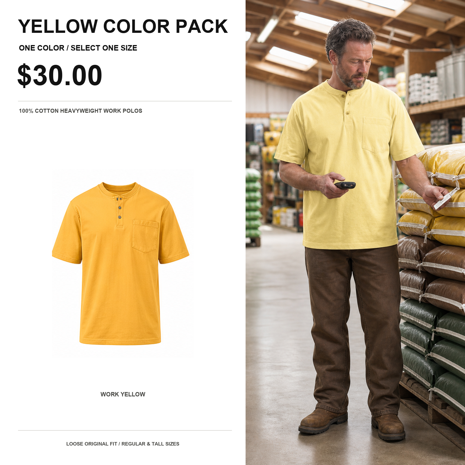 Men's Relaxed Heavyweight Pocket Polos - Extended Sizes