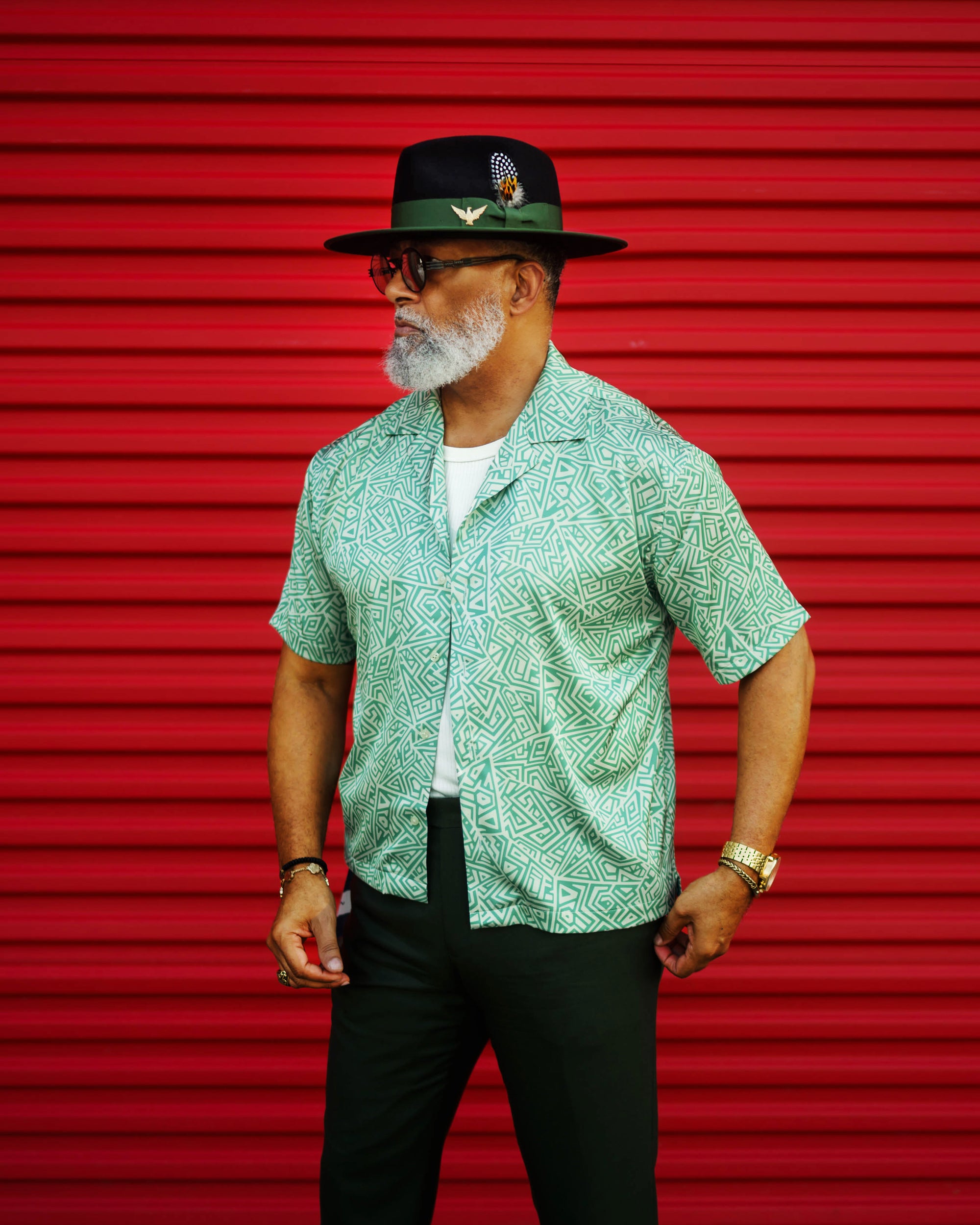 Ferguson Fedora Hat - Black + Green