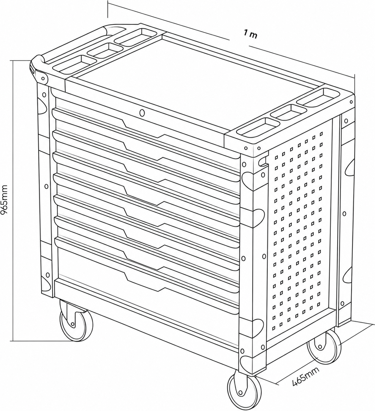 JBM XL 8 DRAWER TOOL CART Armed with 468 Pieces 54688