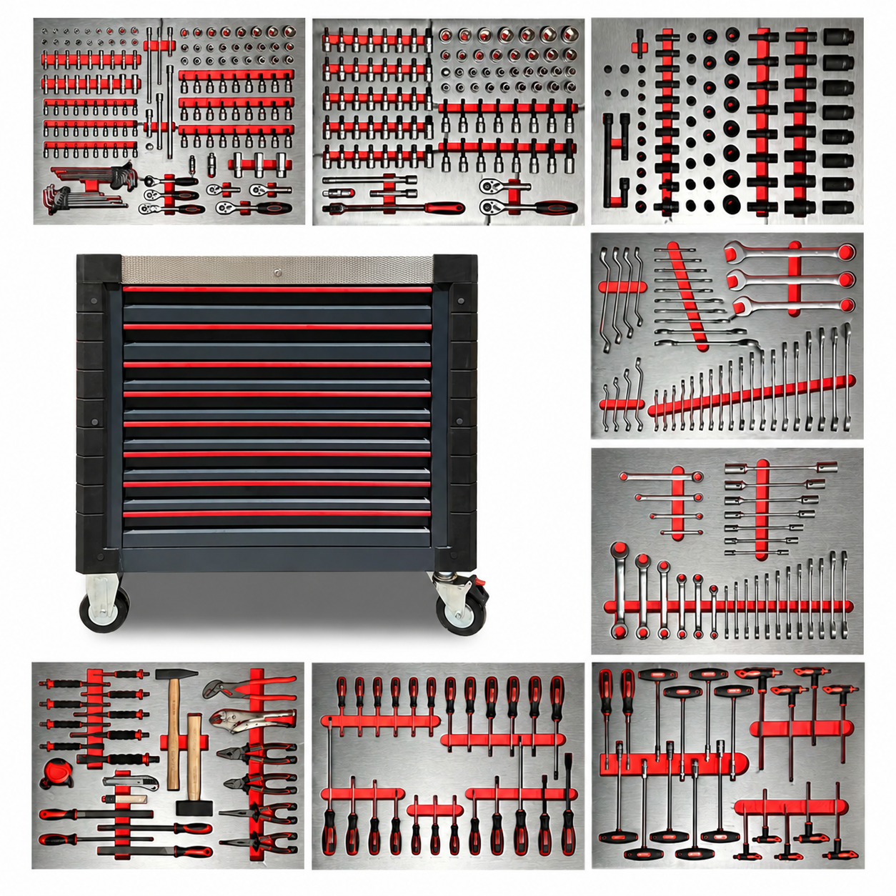 540-Piece Professional Tool Chest Set – 8-Drawer Rolling Tool Cabinet