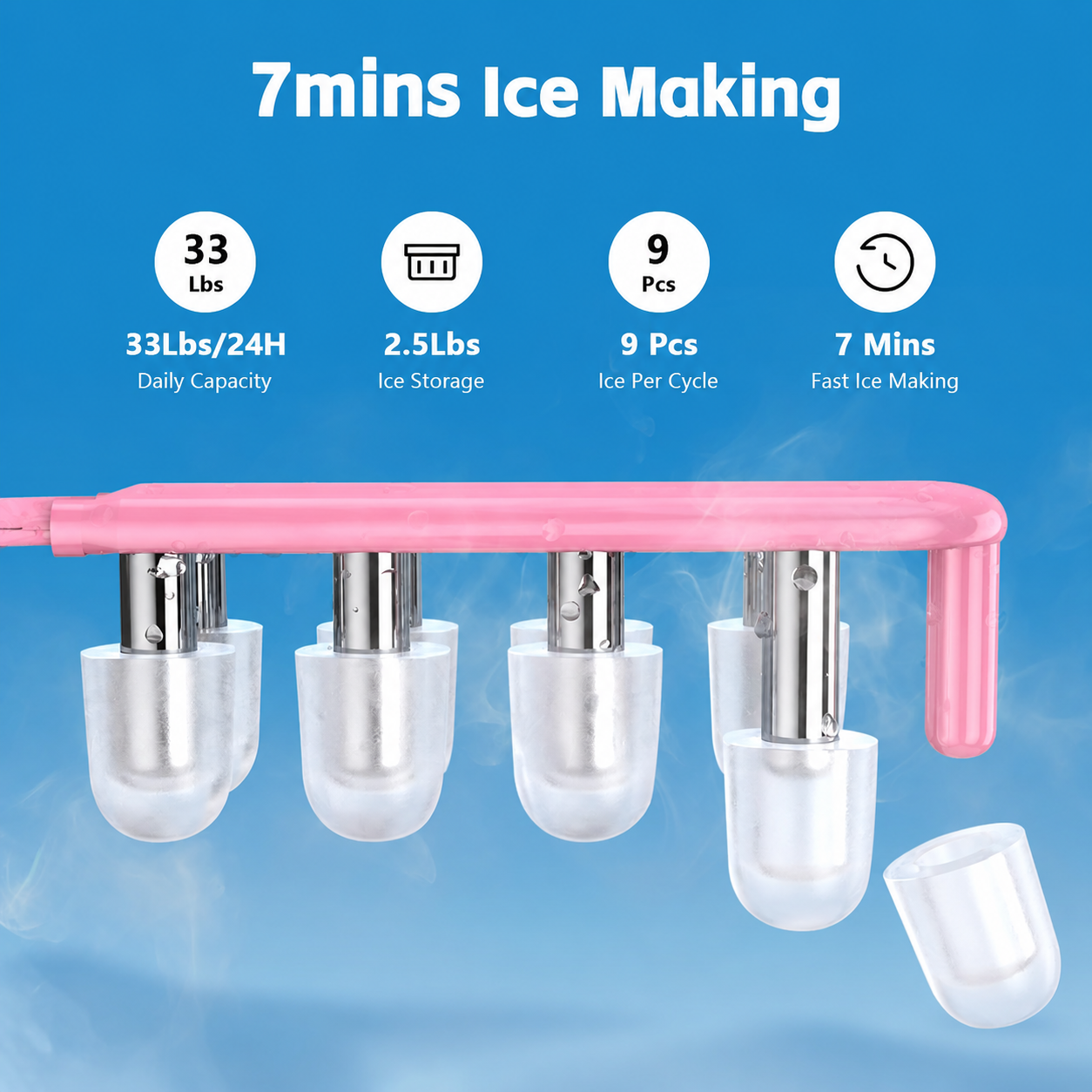 3-in-1 Water Dispenser | 9 Ice Cubes in 7 Min