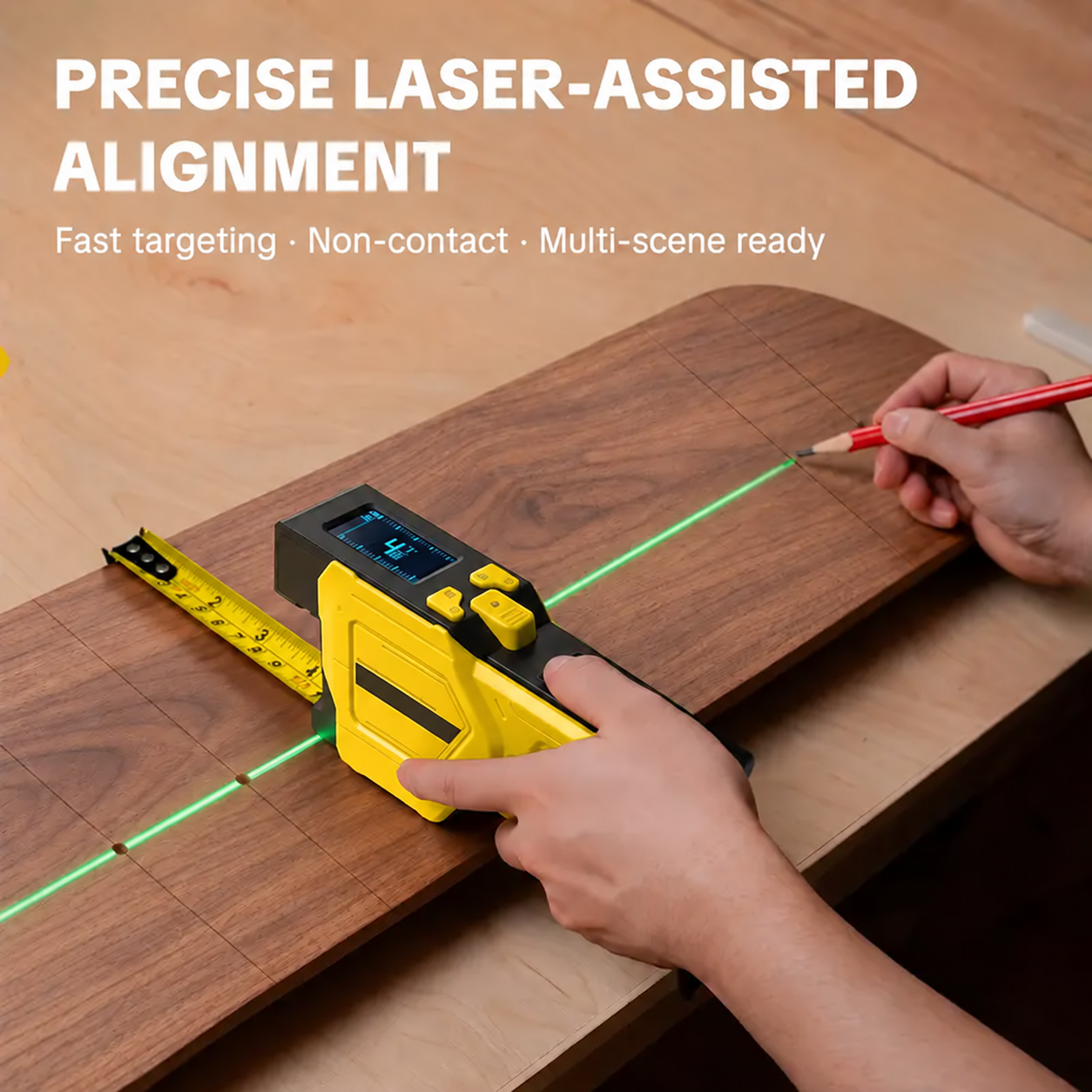 2-Pack 5M Digital Laser Tape Measure Set – 16.4FT, LCD Display, USB-C Rechargeable  复制英文标题