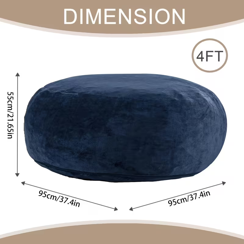 ☁️ 4FT Giant Beanbag Chair – Oversized Fluffy Lounge Sofa for Adults