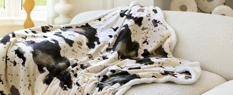 Cow Print Electric Blanket Product Details