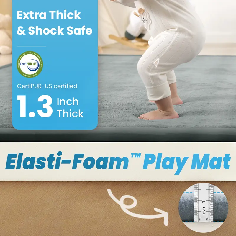 Extra Thick Baby Play Mat – Soft Flannel Crawling Mat for Babies & Toddlers