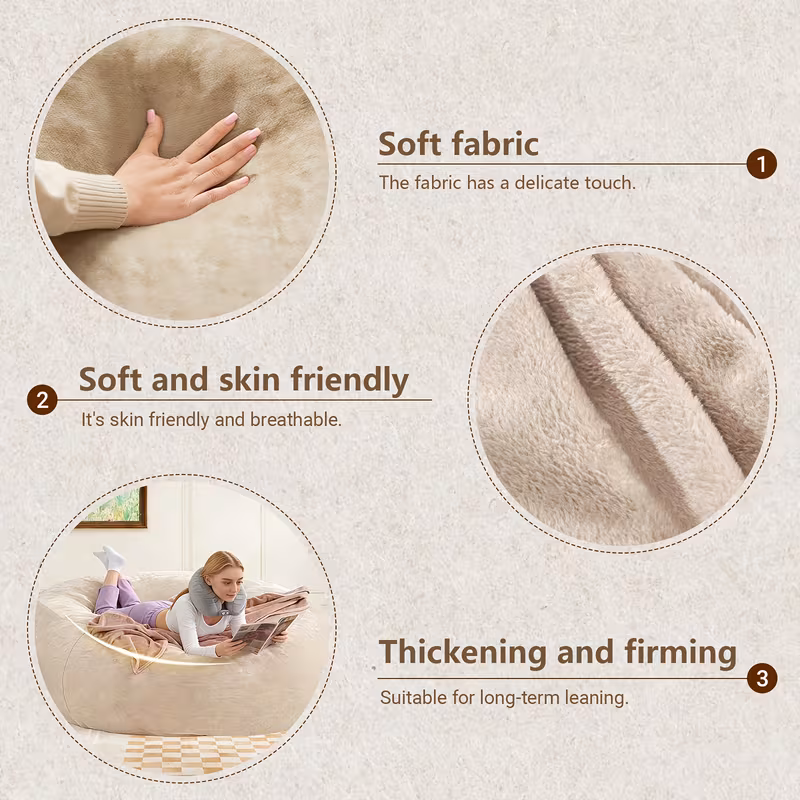 pouf da 100 cm in memory foam con imbottitura, sedia da adulti adatta per soggiorno e camera da letto Dettagli dell'articolo 4