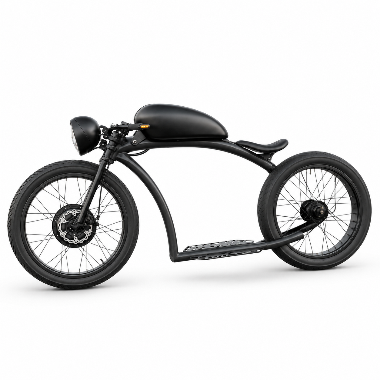 Urban Electric Cruiser Bike with Fat Tires, LED Headlight & Wide Foot Platform