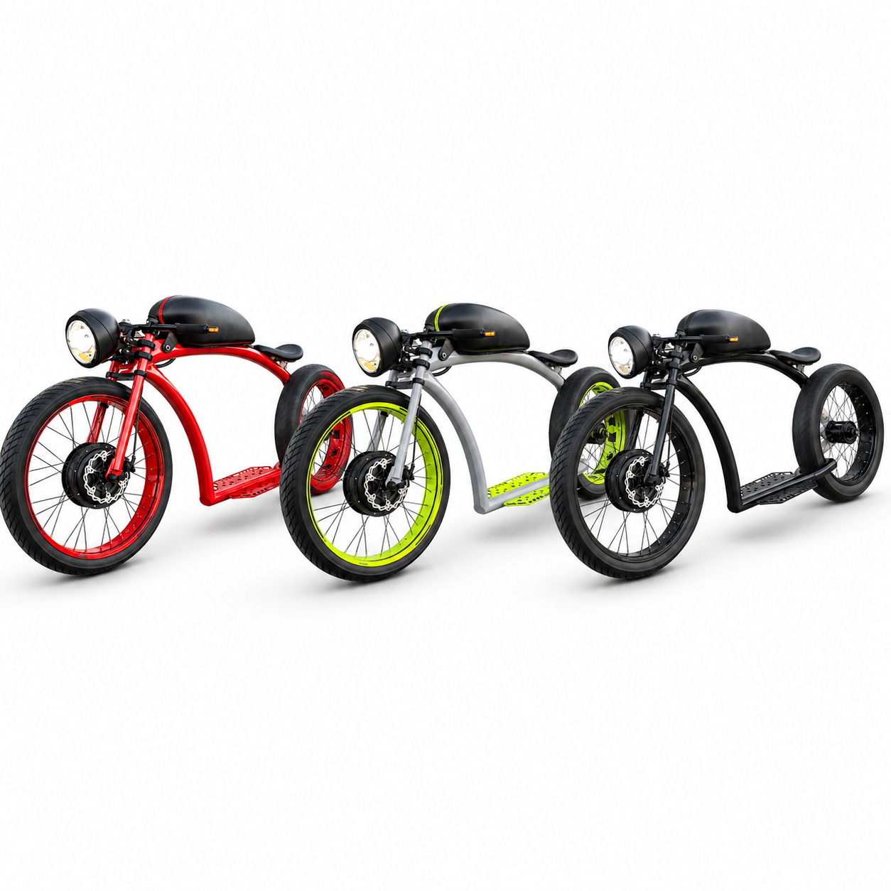 Urban Electric Cruiser Bike with Fat Tires, LED Headlight & Wide Foot Platform