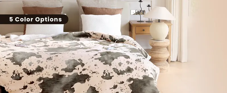 Cow Pattern Heated Throw Blanket