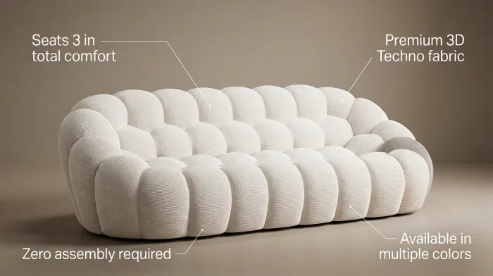 Astra 3D Bubble Sofa 3 Places