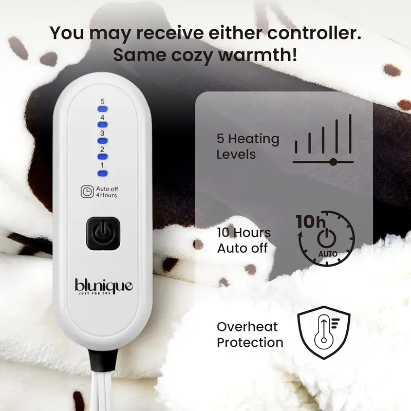 🔥 Cozy Cow Print Electric Heated Throw Blanket – 5 Heat Settings & Auto Shut-Off