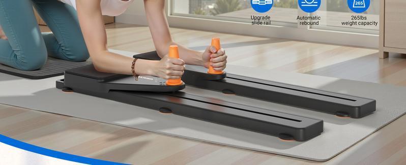 【Terra Gym】 Multi-functional Adjustable Ab Exercise Board, Split Ab Slide Roller Board, Home Pilates Reformer with Knee Mat for Home Gym Core & Ab Strength Training, Abdominal Crunch Machine#SummerVibes