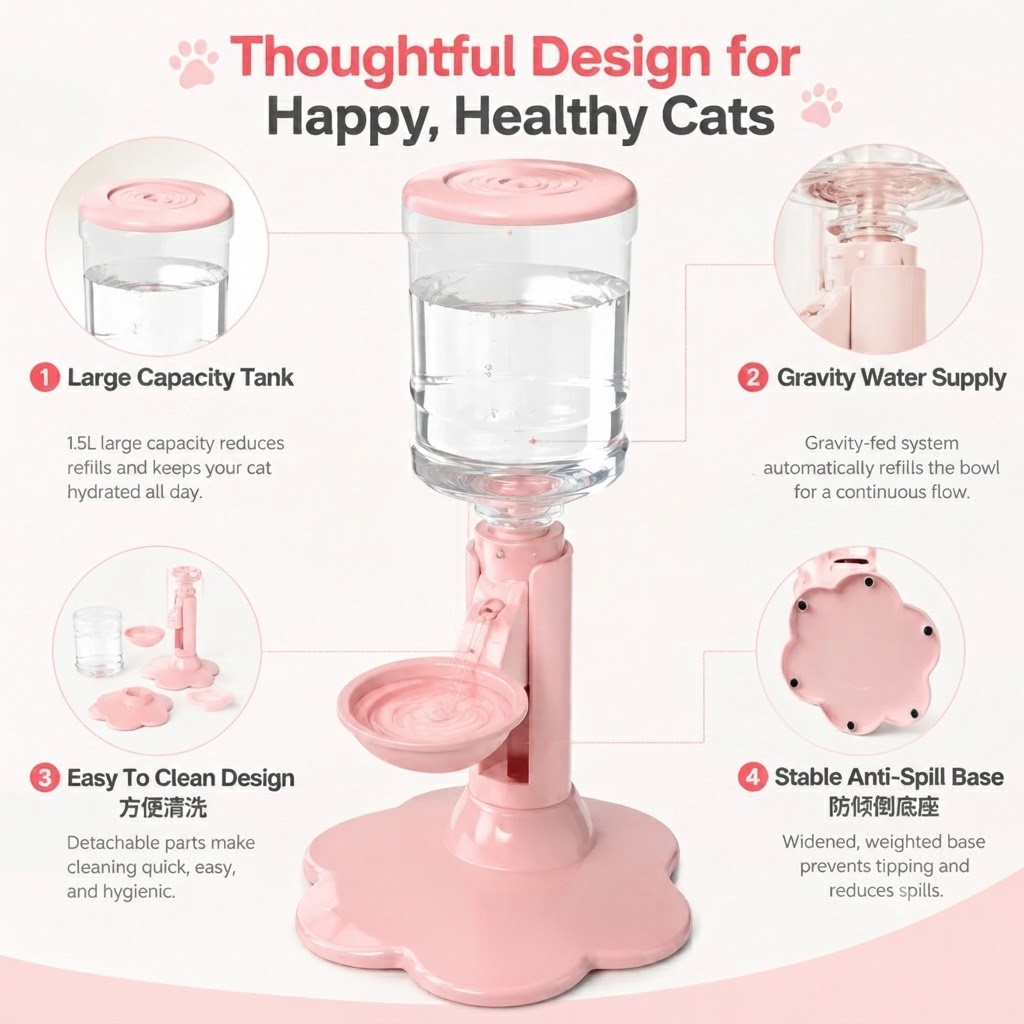 A Stylish Water Station For Your Lovely Cat