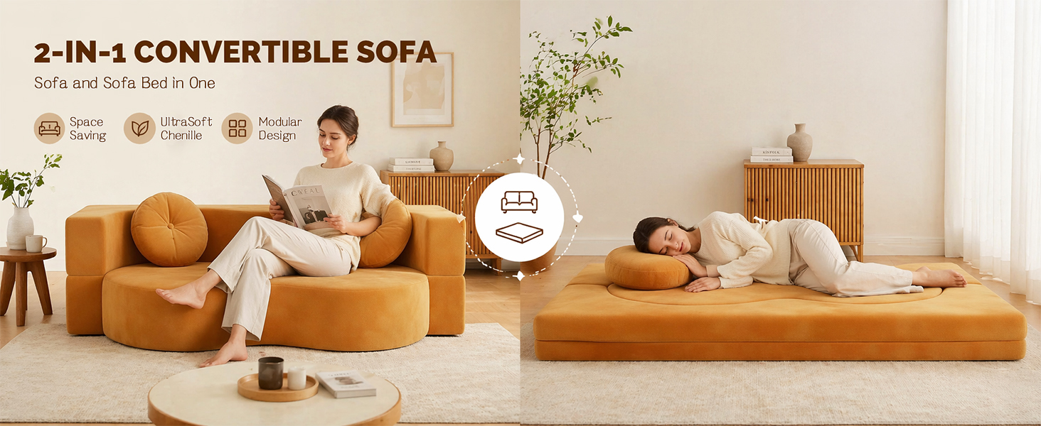 Convertible Boneless Sofa Bed Design