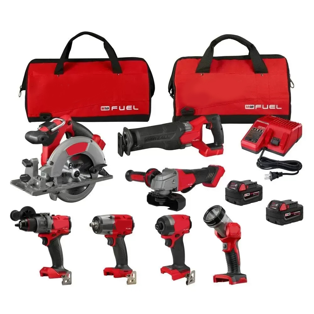 🔥Milwaukee 3697-27 M18 FUEL 18V 7 Tool Cordless Lithium-Ion Combo Kit