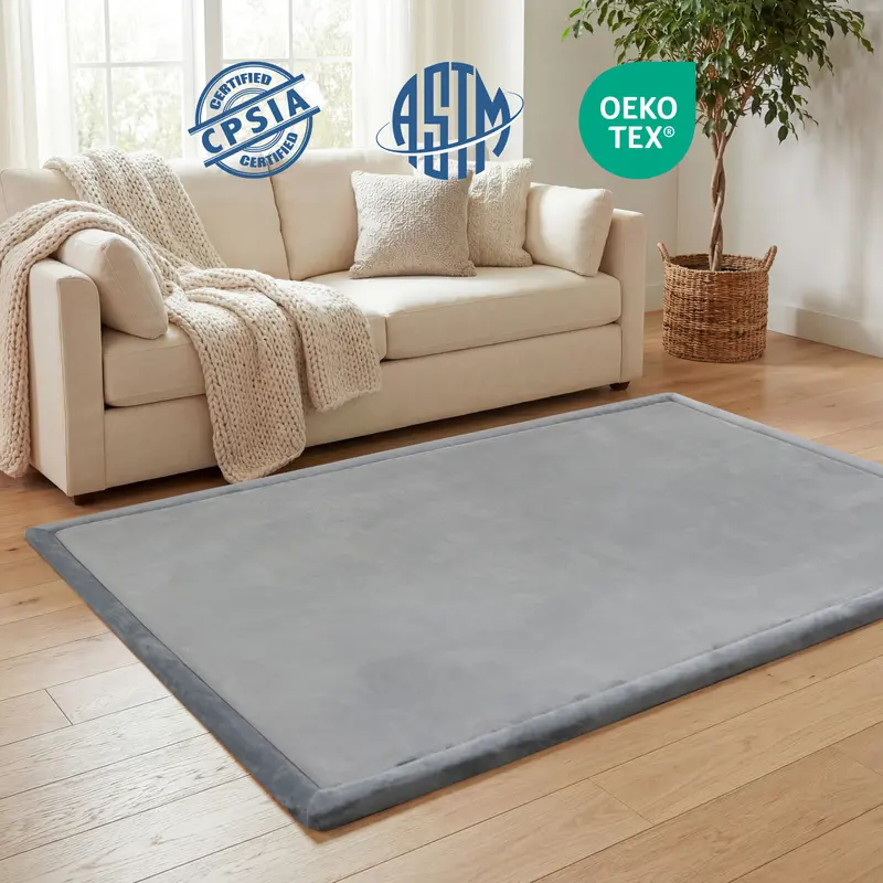 Soft Flannel Baby Play Mat for Crawling and Playing