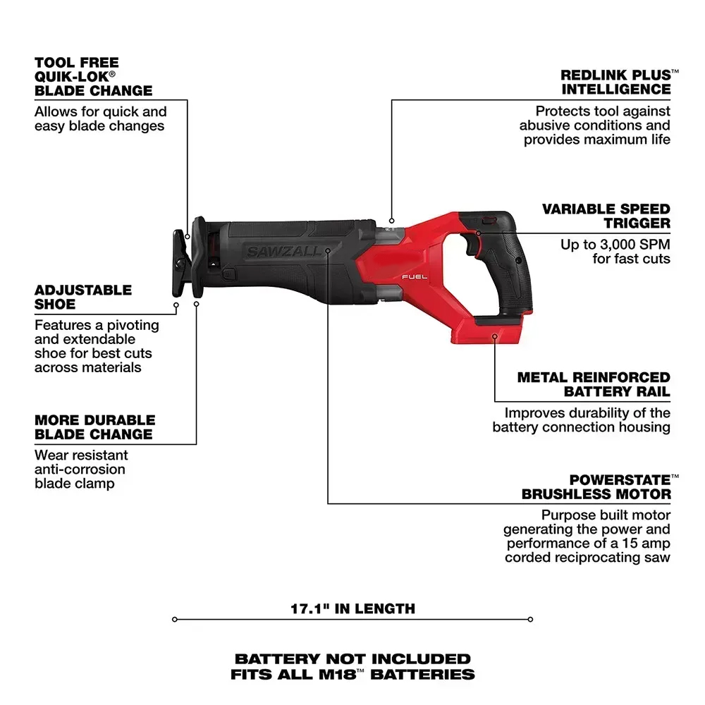 🔥Milwaukee 3697-27 M18 FUEL 18V 7 Tool Cordless Lithium-Ion Combo Kit