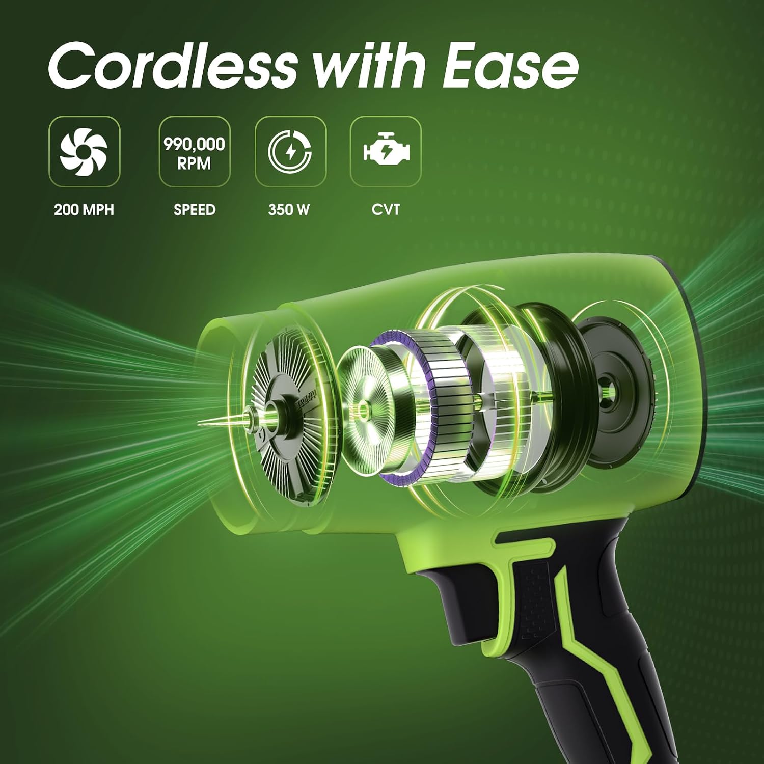 Cordless Leaf Blower with Dual Rechargeable Batteries & Charger – Portable Handheld Air Blower