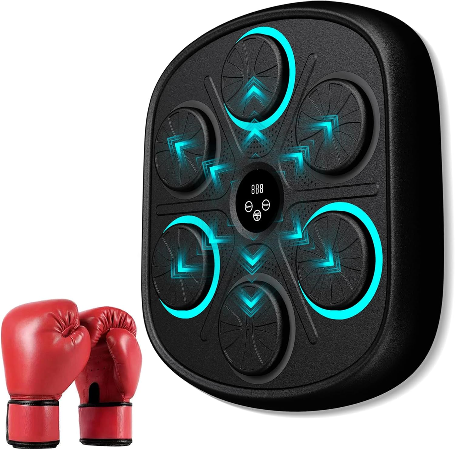  Smart Music Boxing Machine for Adults and Kids, Wall Mounted Punching Trainer with Boxing Gloves, LED Electronic Target, 9 Modes and 9 Speeds, Home Gym Workout Equipment