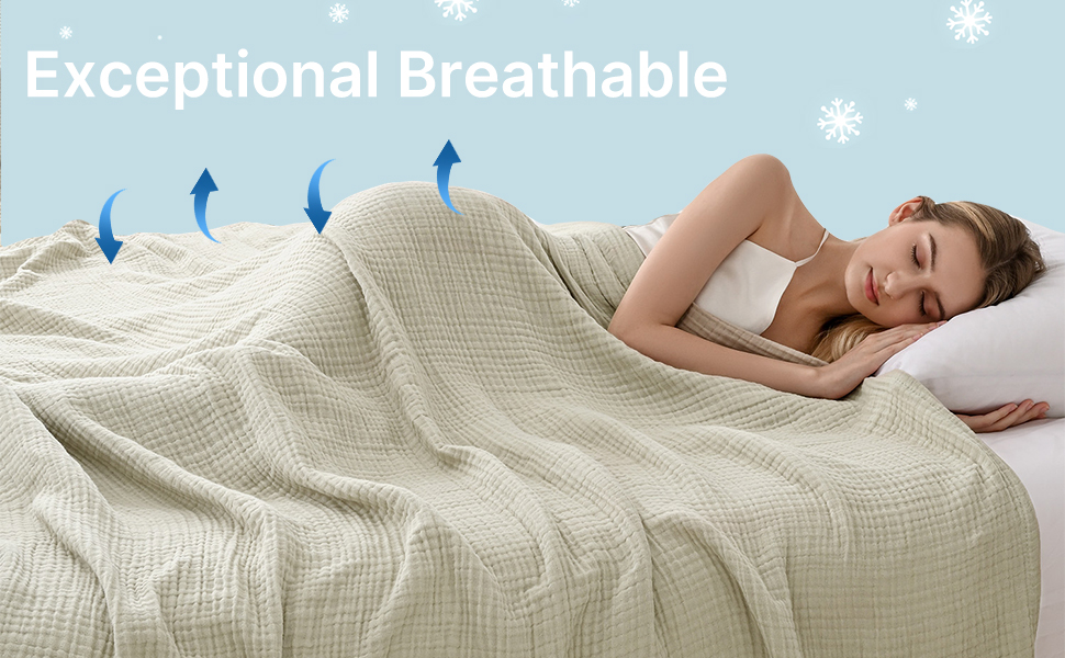 Breathable cotton muslin blanket