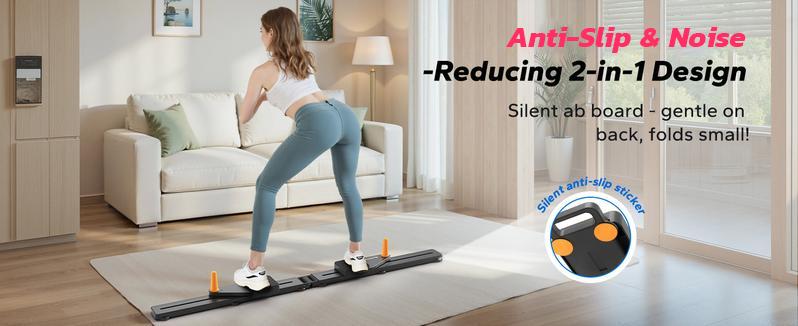 【Terra Gym】 Multi-functional Adjustable Ab Exercise Board, Split Ab Slide Roller Board, Home Pilates Reformer with Knee Mat for Home Gym Core & Ab Strength Training, Abdominal Crunch Machine#SummerVibes