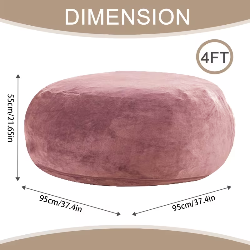 ☁️ 4FT Giant Beanbag Chair – Oversized Fluffy Lounge Sofa for Adults