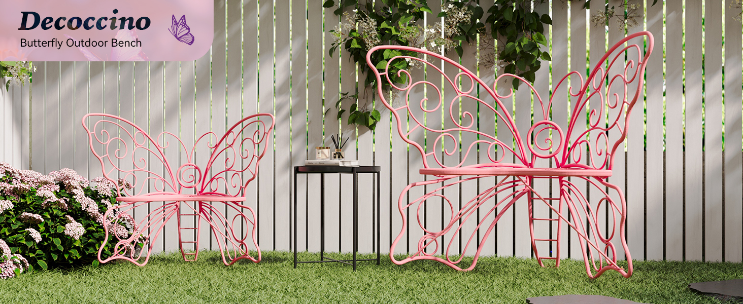 Decoccino butterfly outdoor bench
