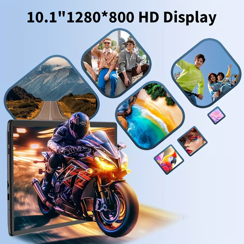 Latest Android 15 Tablet, 12GB (4GB+8GB)RAM + 64GB ROM, 10.1 Inches, Options: Tablet Only or Case + Tablet Version, 2-in-1 Tablet, Supports WiFi, GPS, Wireless Connection, Entertainment Tablet, 6000mAh Battery, Wi-Fi, (No Adapter), Pad, Tablet